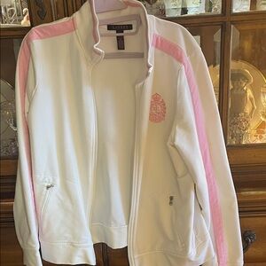 Ralph Lauren White and Pink Bomber Jacket